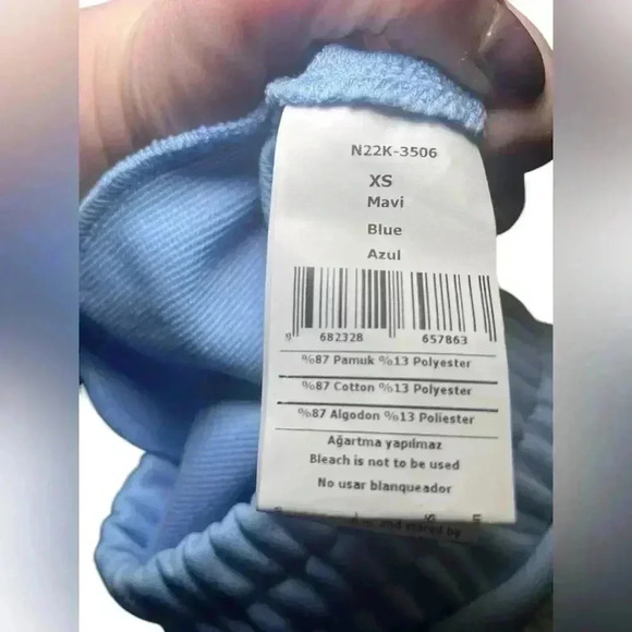 Nocturne Blue QR Code Jogger Pants XS NWT Cotton High Rise Sweatpants - Picture 7 of 7